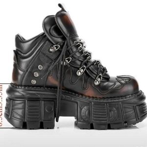 UNISEX Black and Red Platform Boots...